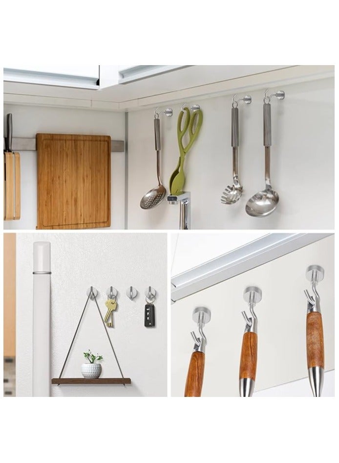 Joybos 4 Pack Stainless Steel Hook over the Door Hooks Heavy Duty Organizer Hooks for Living Room Bathroom Bedroom Kitchen Ideal for Hanging Clothes Towels Hats Coats and Bags Bearing Capacity 10kg  - Image 4