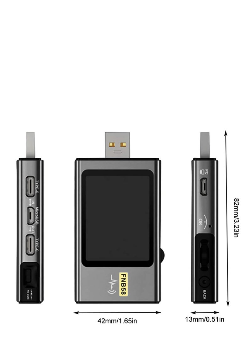 FNIRSI - FNB58 USB Tester, USB Voltage Meter PD Trigger Digital Voltmeter Current Tester USB Type-C Fast Charging Protocol Capacity Tester Protocol Power Detection Max 7A Ammeter Tool Voltmeter - Image 1