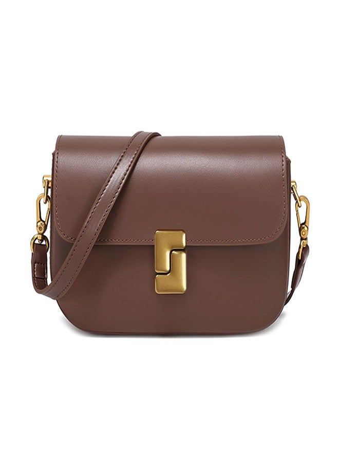 imeetu Soft Leather Crossbody Bag for Women, Top Handle Shoulder Bag Removable Shoulder Straps（Coffee - Image 1
