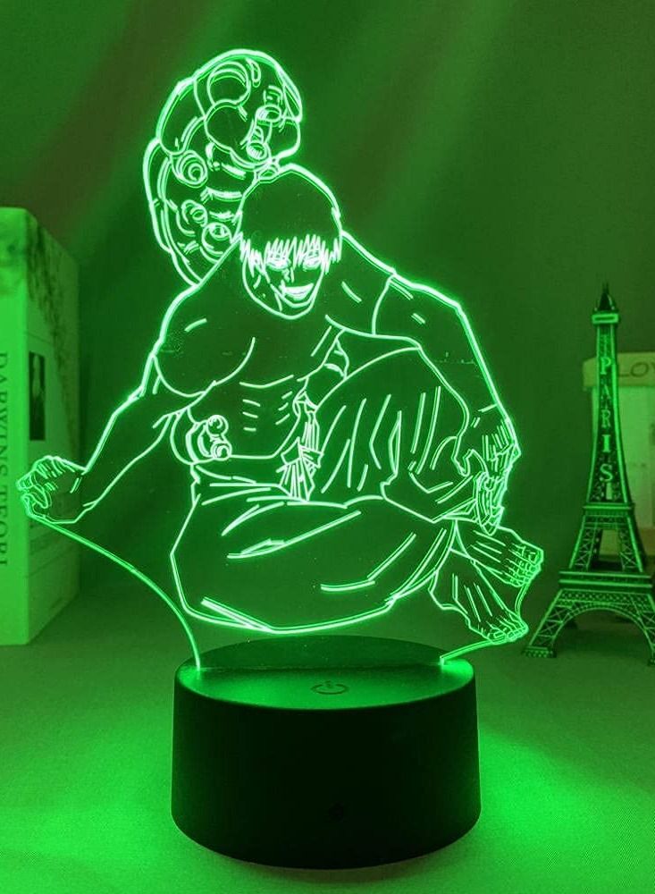 althiqahkey Night Light for Girls and Boys Anime Figure Lamp Manga Jujutsu Kaisen Toji Fushiguro for Bedroom Decor Jujutsu Kaisen Gift Acrylic Room Decor Remote Control Lighting - Image 4