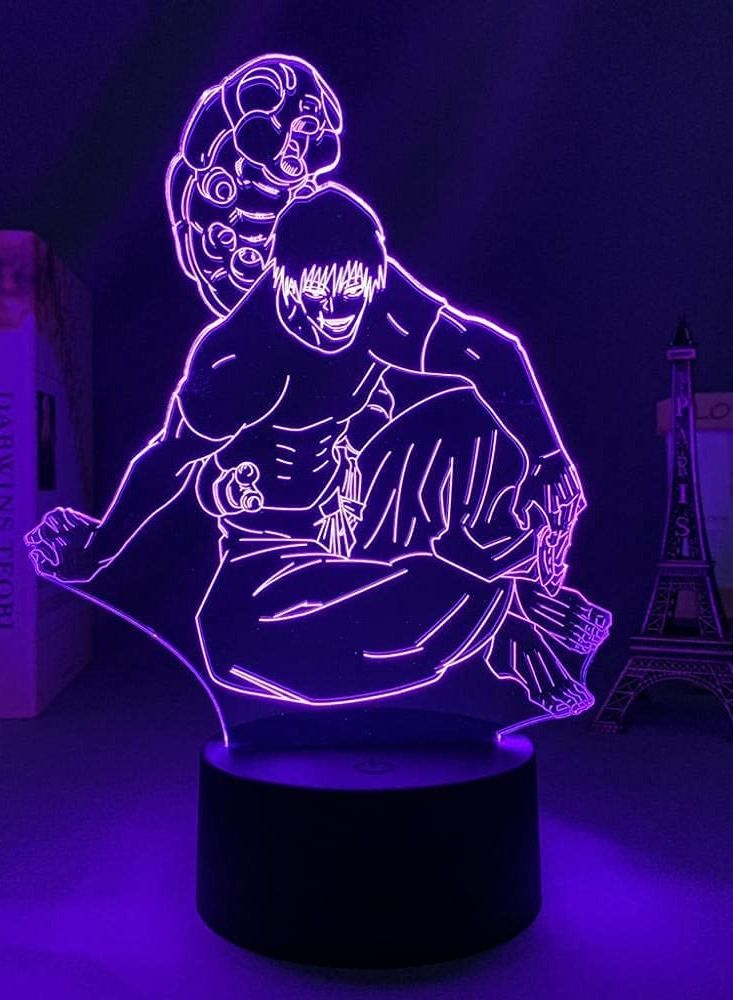 althiqahkey Night Light for Girls and Boys Anime Figure Lamp Manga Jujutsu Kaisen Toji Fushiguro for Bedroom Decor Jujutsu Kaisen Gift Acrylic Room Decor Remote Control Lighting - Image 3