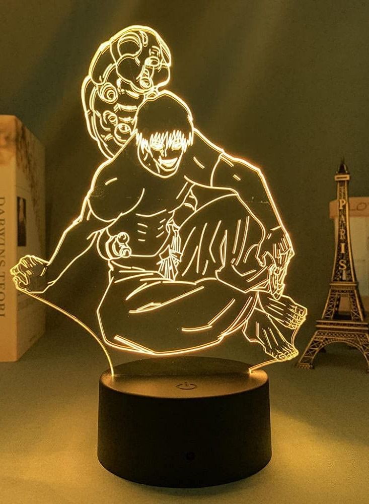 althiqahkey Night Light for Girls and Boys Anime Figure Lamp Manga Jujutsu Kaisen Toji Fushiguro for Bedroom Decor Jujutsu Kaisen Gift Acrylic Room Decor Remote Control Lighting - Image 5