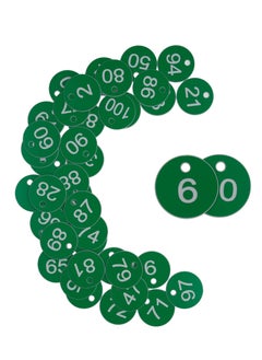 Plastic ID Number Tags, Engraved Tags Key Tags Without Key Rings for Locker Dorm Hotel Bar Restaurant Club Restaurant Table Numbers (1-50, Green)