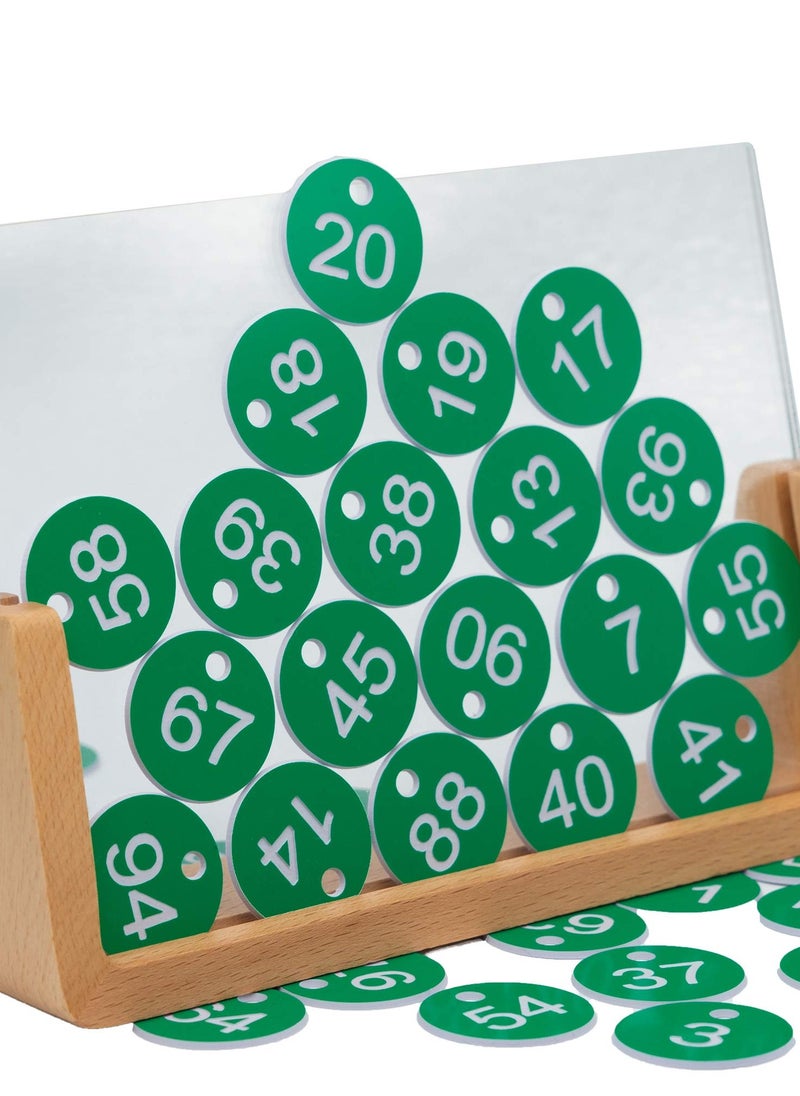 Excefore - Plastic ID Number Tags, Engraved Tags Key Tags Without Key Rings for Locker Dorm Hotel Bar Restaurant Club Restaurant Table Numbers (1-50, Green) - Image 1