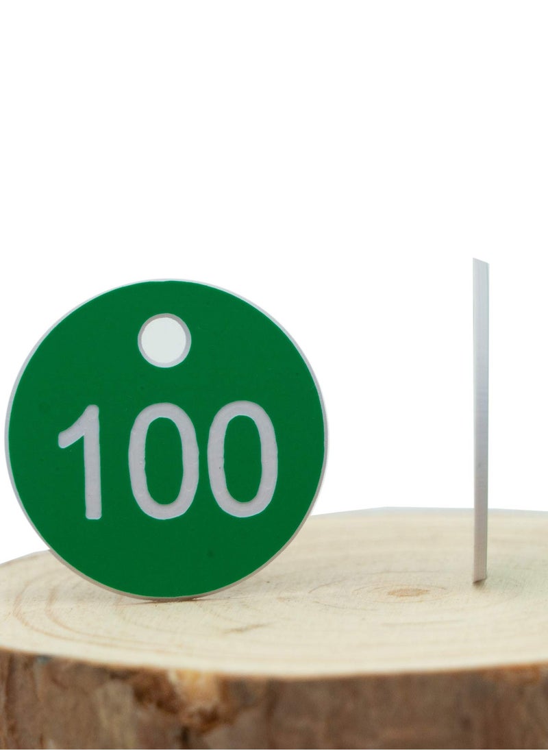 Excefore - Plastic ID Number Tags, Engraved Tags Key Tags Without Key Rings for Locker Dorm Hotel Bar Restaurant Club Restaurant Table Numbers (1-50, Green) - Image 1