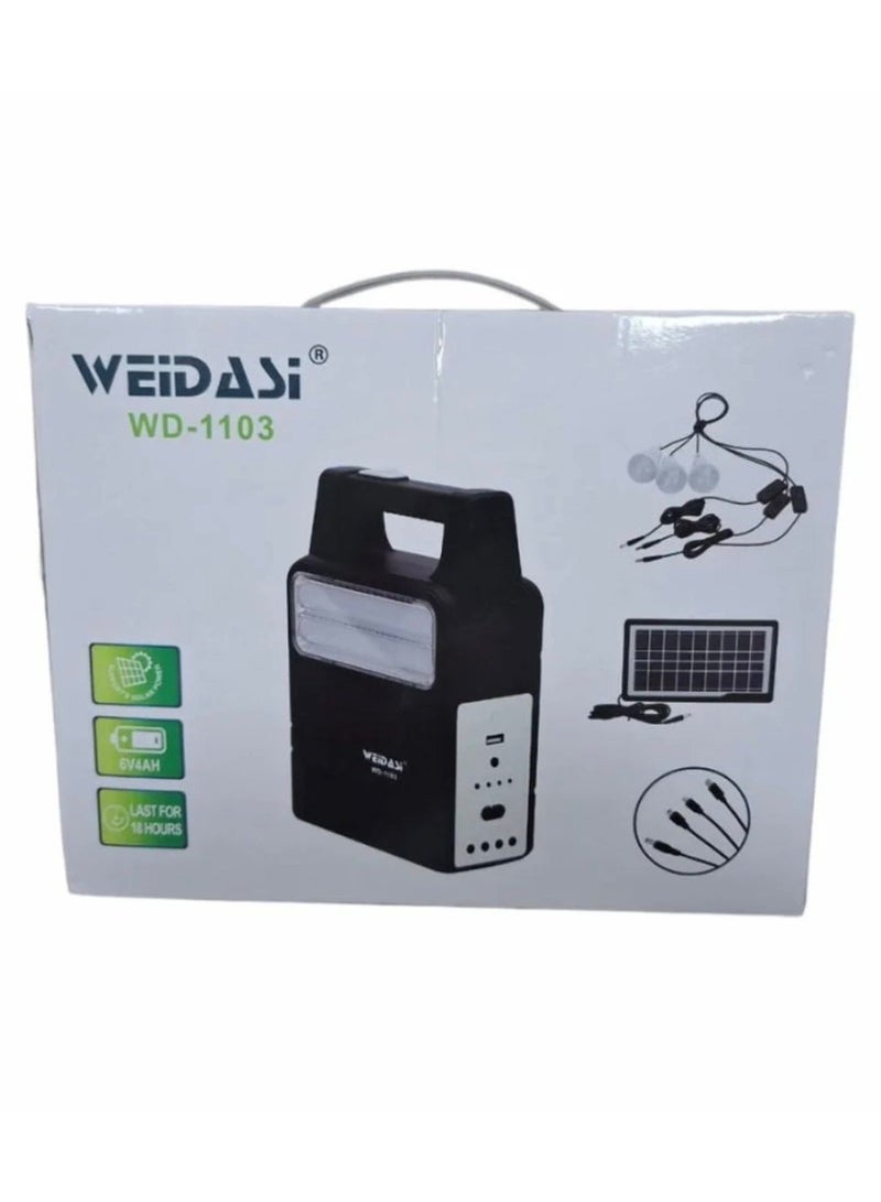 ويداسي نظام إضاءة وشحن بالطاقة الشمسية، متعدد الوظائف مثالي للرحلات، التخييم، والانقطاع المفاجئ للكهرباء. - Image 3