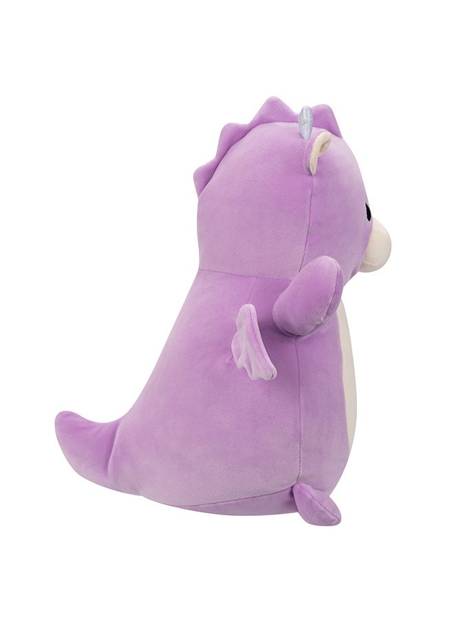 Squishmallows 14 inch Large Plush Dina Purple Dragon Hugmee , Officially Licensed Kellytoy Plush Toy, Colorful Soft Toy, Gift for Kids, Girls & Boys Washable Squishy Stuff Toy Multicolor All Age  - Image 4