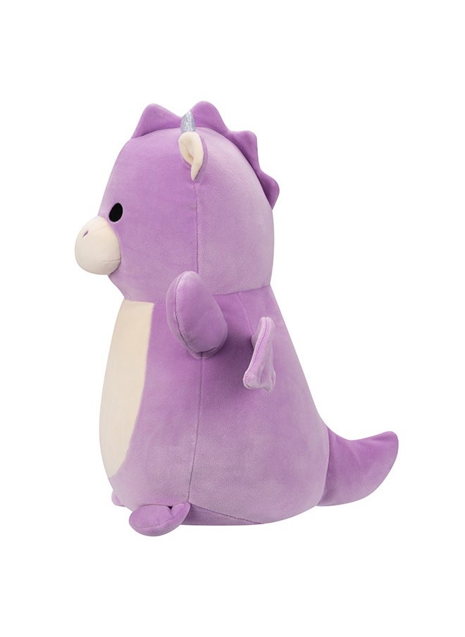 Squishmallows 14 inch Large Plush Dina Purple Dragon Hugmee , Officially Licensed Kellytoy Plush Toy, Colorful Soft Toy, Gift for Kids, Girls & Boys Washable Squishy Stuff Toy Multicolor All Age  - Image 5