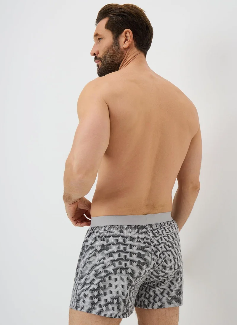 Matalan Grey 5 Pack Lossefit Mono Geometric Boxers for Men | Best Price UAE
