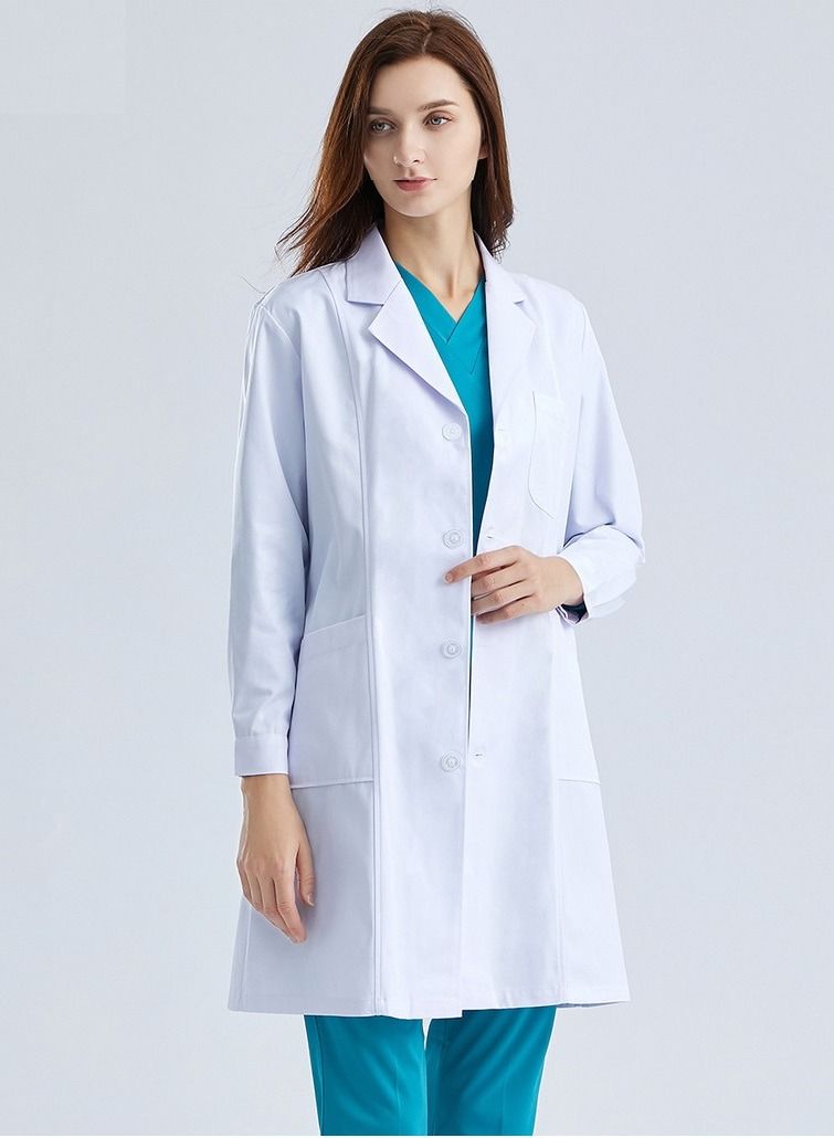 Gasin Long Sleeves Medical Lab Coat White  - Image 1