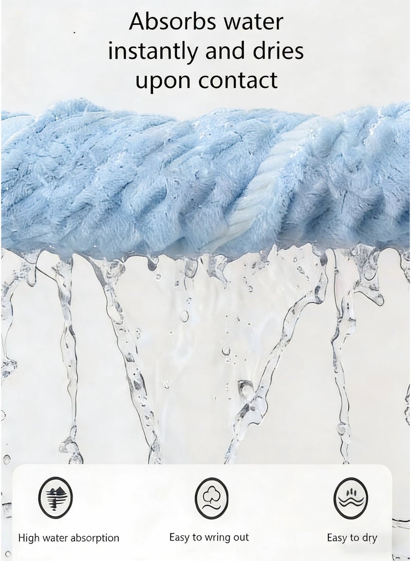 Nestvel Bath Towel Large( 90*170CM ),Bath Towel Set -3PCS Includes ( 90*170CM )Bath Towel,(35*75CM) Hand Towel,(25*65CM) Bath Cap,Quick Dry Highly Absorbent Thick Bathroom Soft Hotel Towels for Bath And Spa,Bathroom Towels Set is Soft and Gentle,Highly Absorbent,Blue,Bath Towel 90*170CM,Bath Towel for Women,Bath Towel for Ladies - Image 5