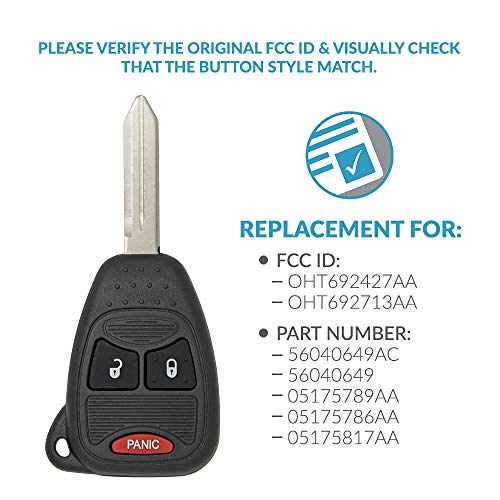 Keyless2Go Replacement for Keyless Entry Remote Car Key Vehicles That Use 3 Button OHT692427AA - 2 Pack - Image 4