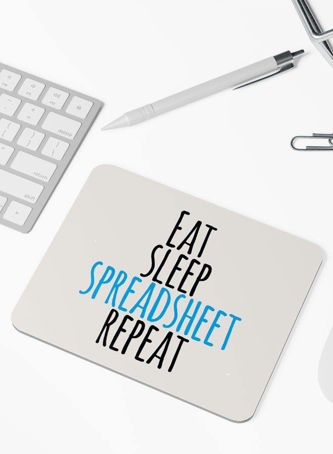 LIT Eat Sleep Mouse Pad Rectangle Funny Office Design Rectangle Table Pad Funny Colleague Gift Idea Funny Office Quote - Image 1