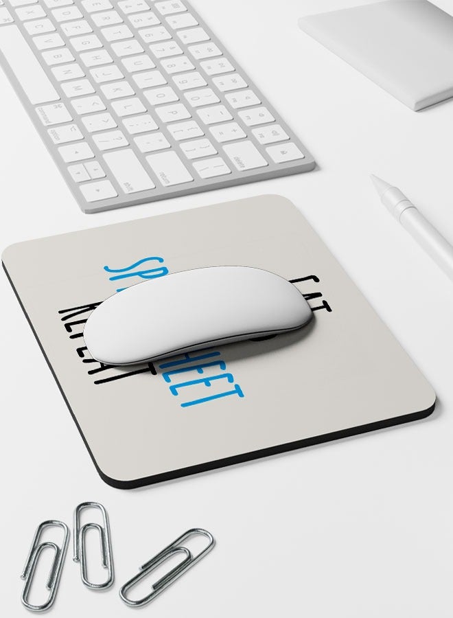 LIT Eat Sleep Mouse Pad Rectangle Funny Office Design Rectangle Table Pad Funny Colleague Gift Idea Funny Office Quote - Image 2