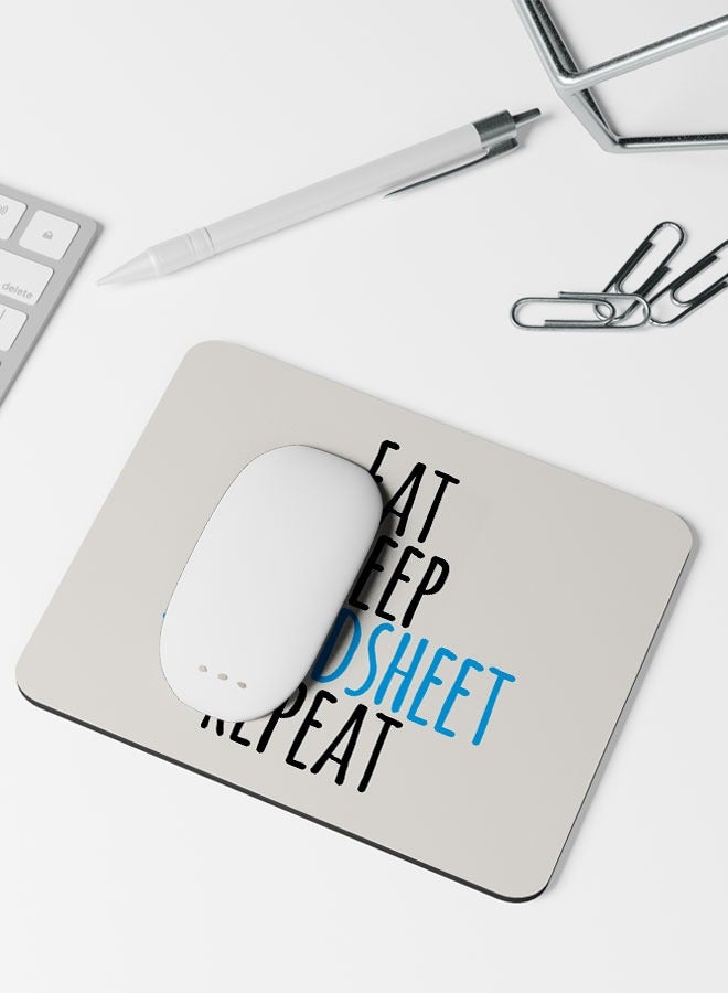 LIT Eat Sleep Mouse Pad Rectangle Funny Office Design Rectangle Table Pad Funny Colleague Gift Idea Funny Office Quote - Image 3