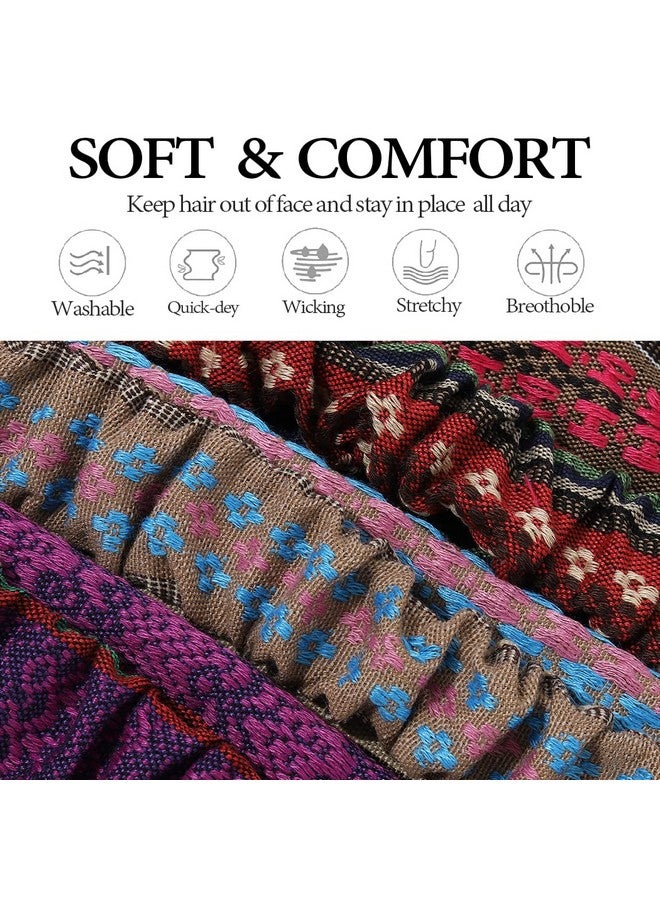 GORTIN Extra Wide Headbands Stretch Boho Head Wrap Turban Hair Bands Elastic Head Bands Cloth Hair Accessories for Women and Girls Pack of 3 - Image 5