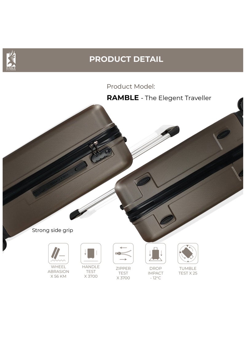 Eagle Express RAMBLE ABS HARD TROLLEY 20,24,28 inch 3 Piece Set BROWN  - Image 4