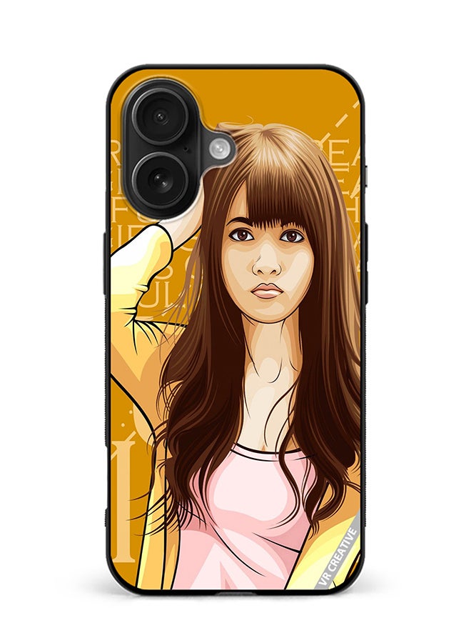 VR CREATIVE Protective Case Cover For Apple iPhone 16 Plus Girl Posing Design Multicolour