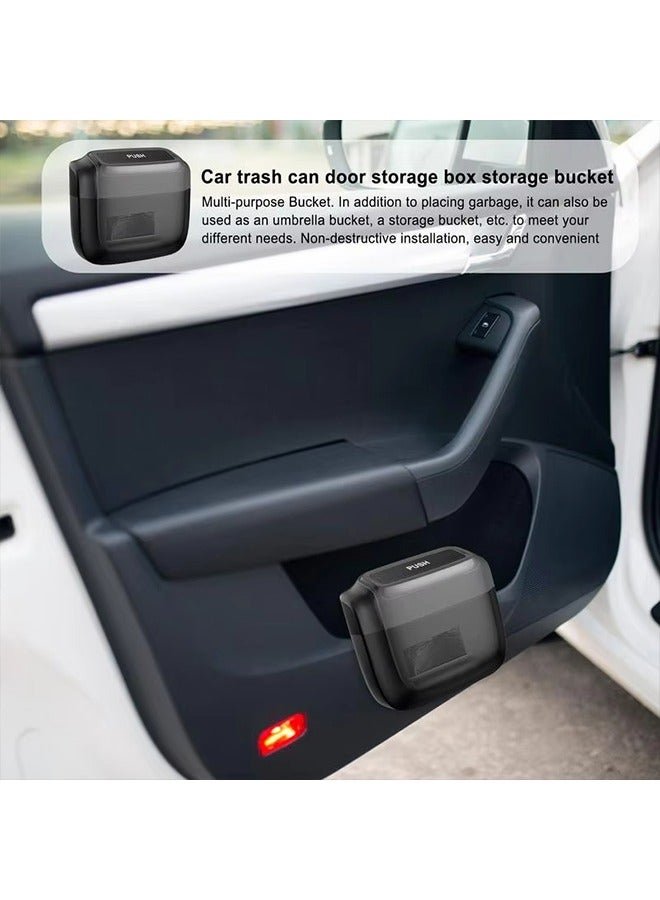 Generic Suspension Car Trash Bin with Lid Leakproof Car Trash Can 2 Roll Trash Bag Car Organizer Accessories Portable Camping Garbage Storage for Automotive, Home, Office, Kitchen, Outdoor  - Image 2