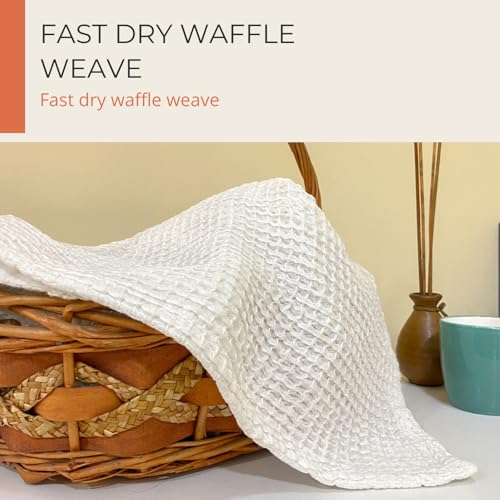 HAMELIN The Ezra Waffle Weave Bath Towel|Cotton Lightweight & Highly Absorbent|Gym Towel|Soft Touch, Quick Dry Towels For Bath Large Size|Ideal For Travel|Pearl White|75 Cm X 154 Cm| Pack Of 1, 250 TC - Image 4