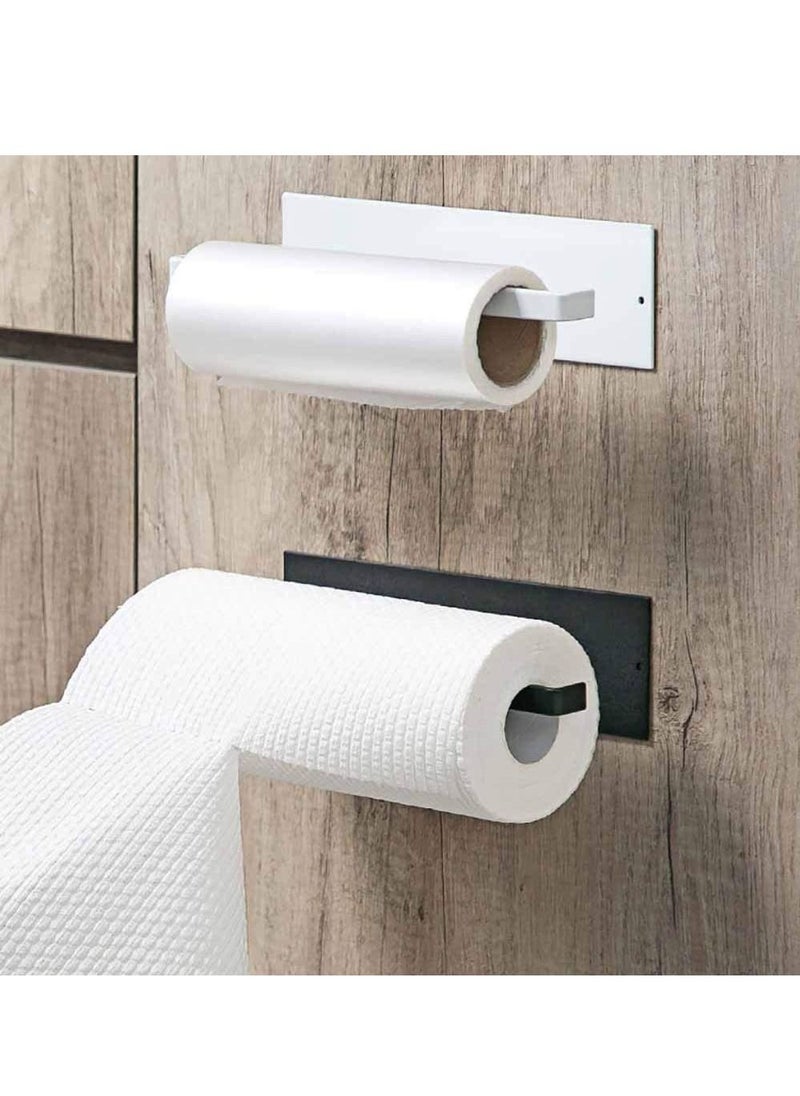 Haidue Paper Towel Holder Wall Mounted No Drilling Paper Towel Holder Under Cabinet Toilet Roll Holder Self Adhesive Towel Hanger Tissue Paper for Bathroom Kitchen Black  - Image 5