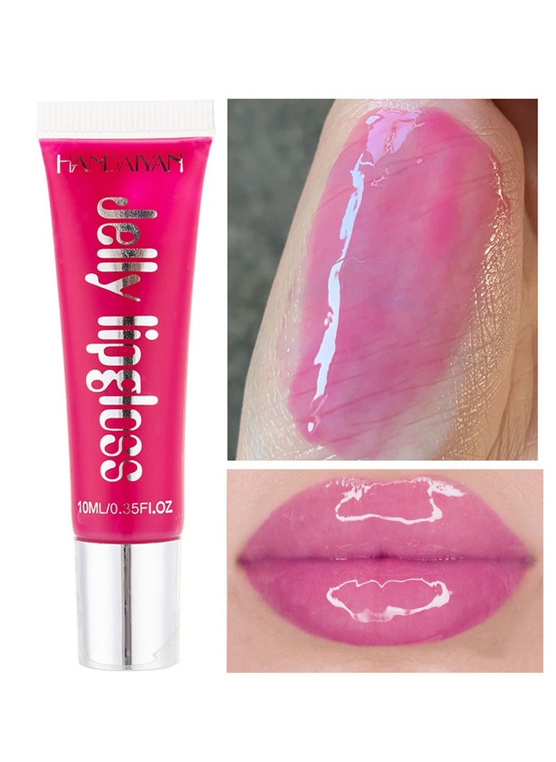 Handaiyan Lip Gloss Hydrating Moisturizing Long Lasting High Glossy Jelly Lip Stain Super Gloss Balm Oil Tinted Treatment Lip Glow Glass Shine Glitter Makeup Beauty Colored Bright Lifter For Women Girls  - Image 1