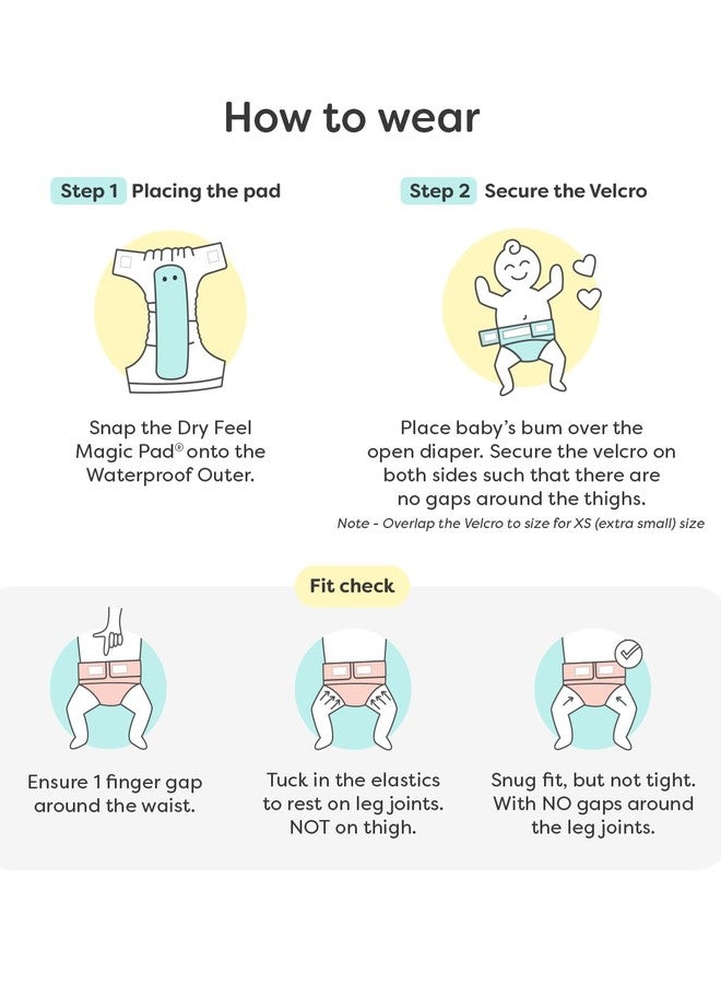 سوبربوتمز حفاضات قماشية للأطفال حديثي الولادة من سوبربوتومز - حفاضات قماشية قابلة لإعادة الاستخدام والغسل للأطفال حديثي الولادة من عمر 0-3 أشهر (0-7 كجم) | أنعم وأكثر حفاضات قماشية أمانًا للأطفال حديثي الولادة مع وسادة سحرية جافة الملمس (برائحة الفواكه المنعشة) - Image 5