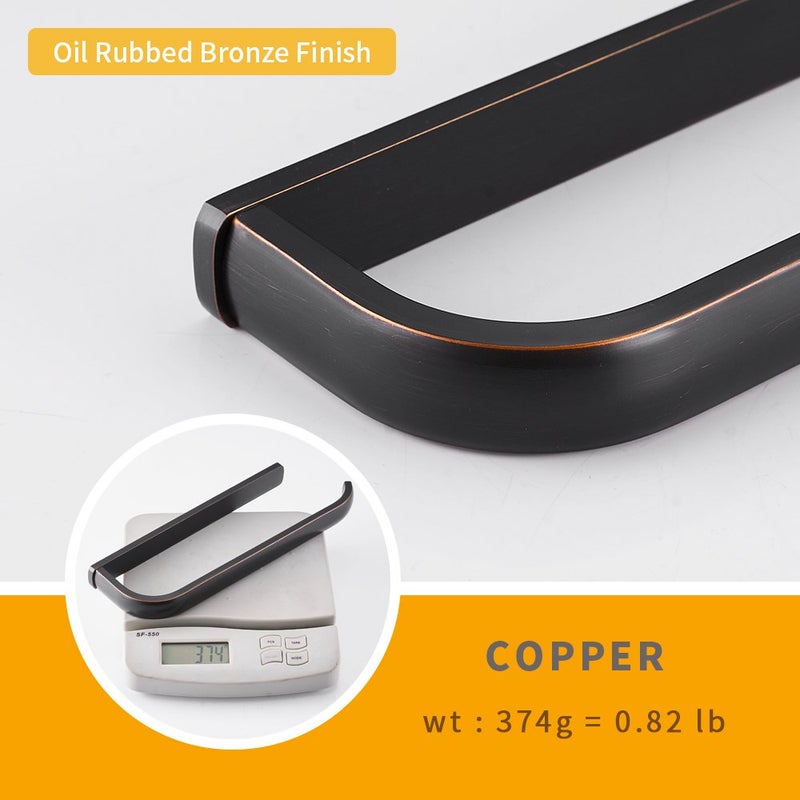 BESy Brass Hand Towel Bar for Bathroom Oil Rubbed Bronze  Rustproof Wall Mounted Towel Rack Hanger Bathroom Hardware Accessories Towel Holder 12 Inch - Image 5