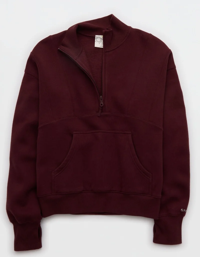 Aerie  OFFLINE By Aerie Cloud Fleece Seamed Quarter Zip Sweatshirt for Women | Best Price UAE