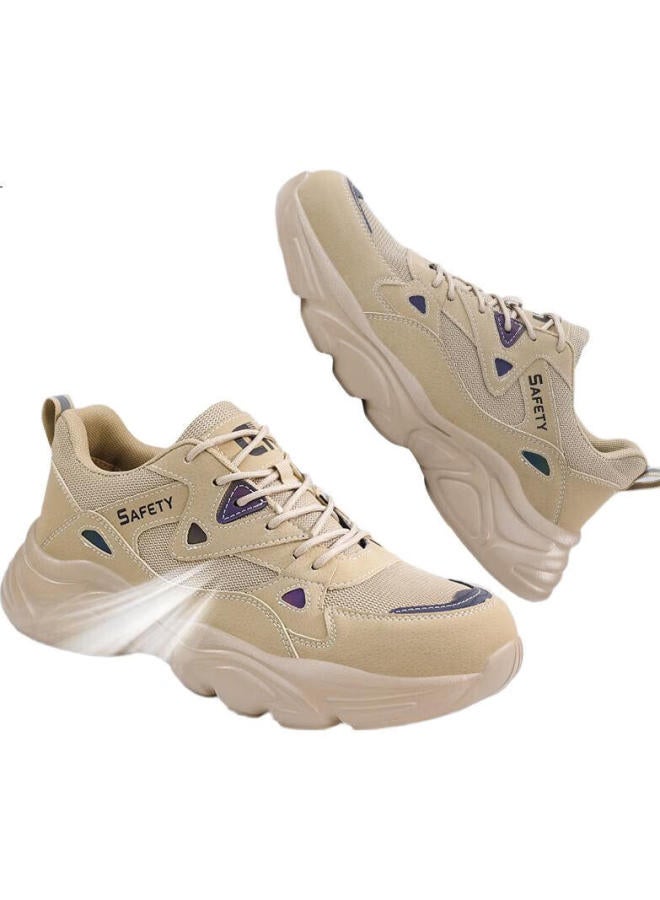 WELDON Shield Men'S Summer Breathable Anti-Smashing Steel Toe Anti-Stab Lightweight Soft Bottom Work Safety Shoes F123 41 - Image 1