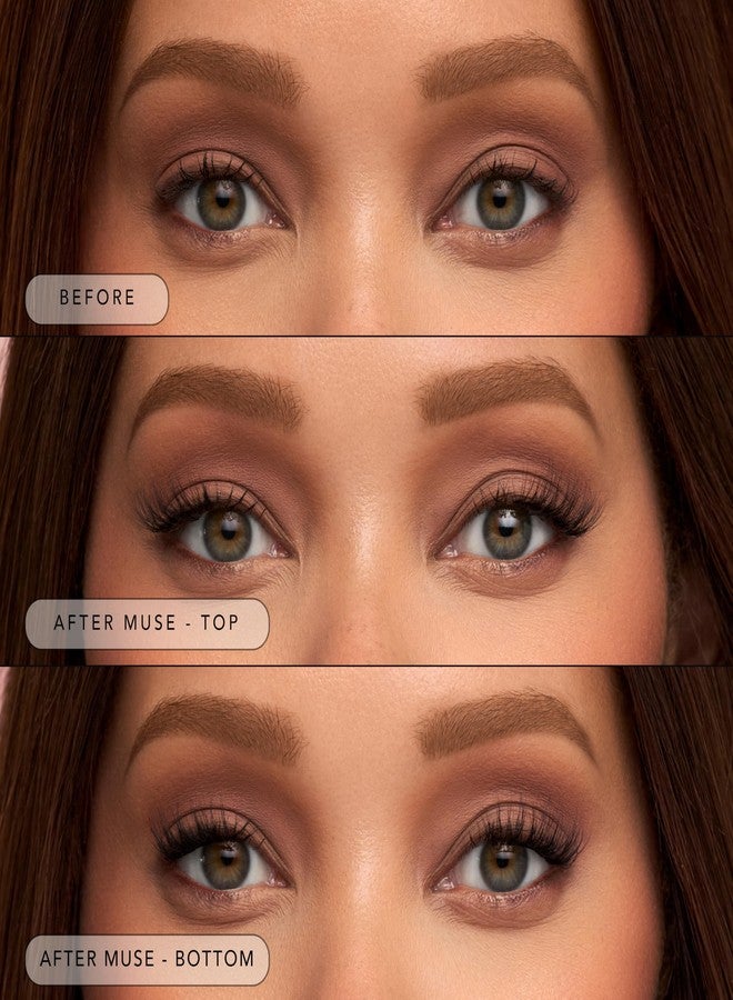 House of Lashes The Muse False Eyelashes, Black, Faux Silk, Medium Volume, Flared Half Lash, 3 Pairs, Reusable - Image 5
