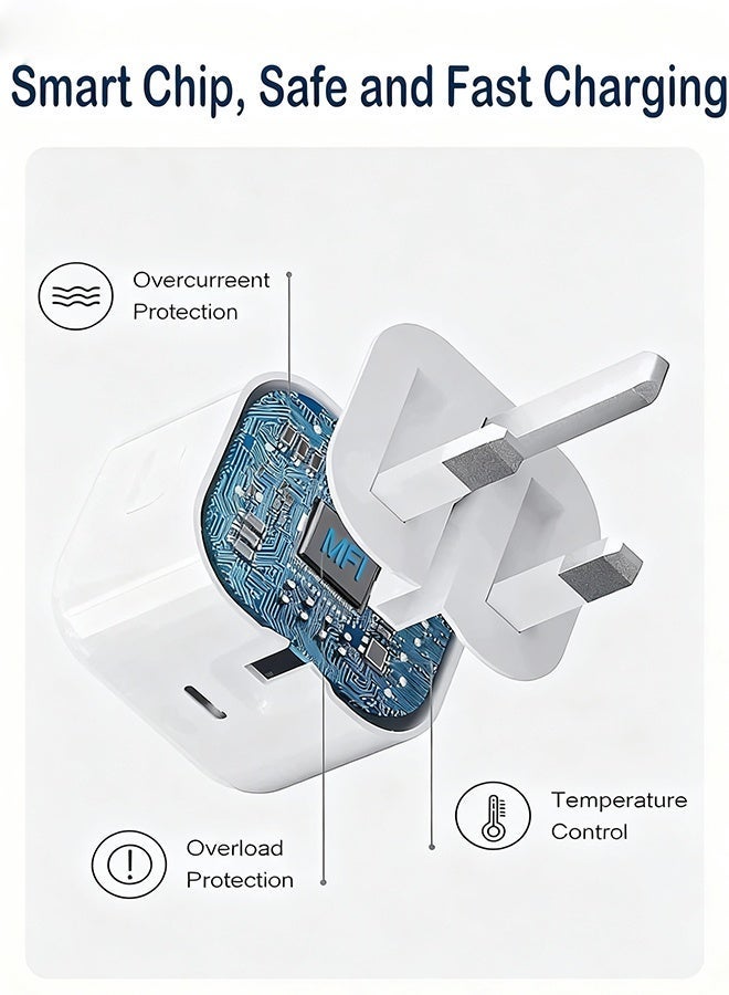 فلوينغ شاحن آيفون تايب سي، محول طاقة USB-C بقوة 20 واط PD للشحن السريع | مصمم خصيصًا لمنتجات آبل - Image 4