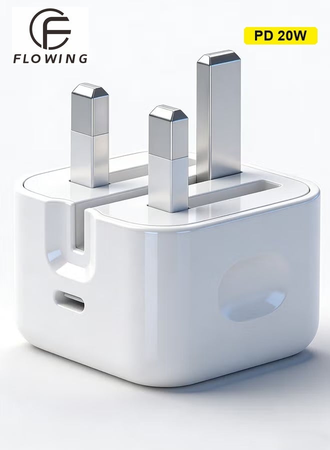 فلوينغ شاحن آيفون تايب سي، محول طاقة USB-C بقوة 20 واط PD للشحن السريع | مصمم خصيصًا لمنتجات آبل - Image 1