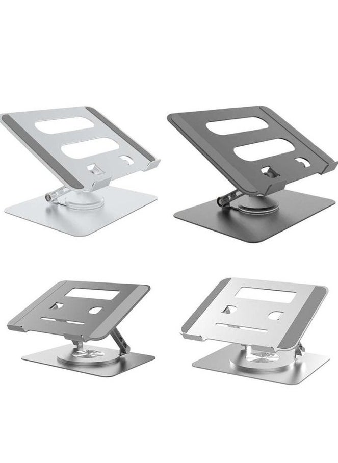 Generic - Adjustable Laptop Stand with 360 Degree Rotating Base Folding Laptop Riser Comfortable Practical Compatible with MacBook Pro Air Notebook up to 16 inch Silver - Image 1