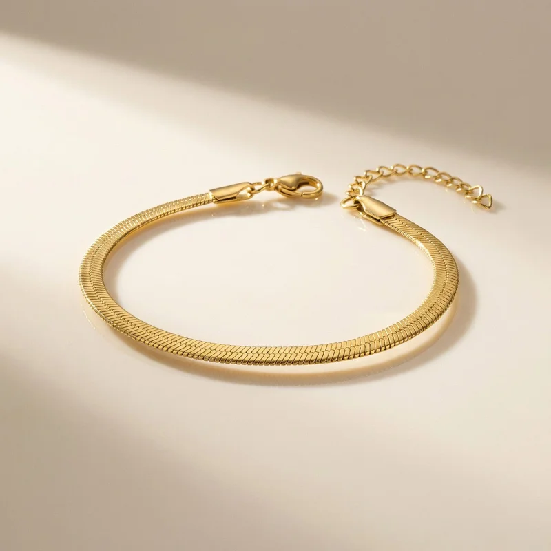 بالموناس PALMONAS 18k Gold Tone Plated Snake Charm Bracelet
 for Women