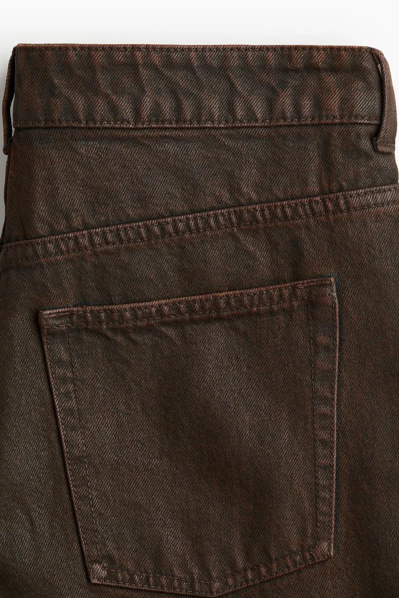 H&M Coated straight-leg jeans