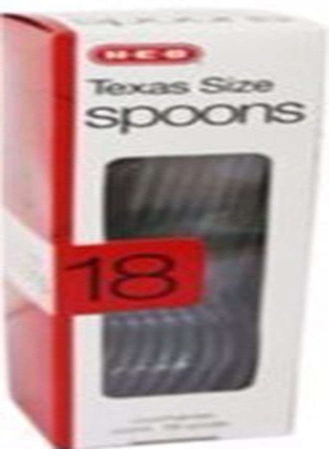 HEB Texas Size Clear Plastic Spoons (Tablespoon) 8.25" Long, (8 Boxes of 18, Total of 144)
