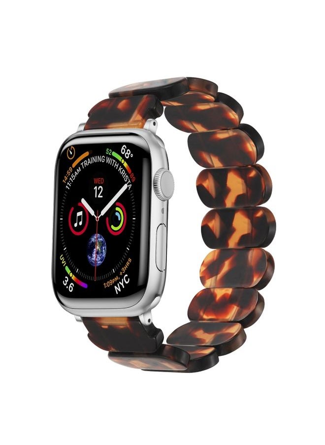 Generic - Replacement Strap For Apple Watch 42mm Stretch Rope Resin Watch Band Tortoiseshell - Image 1