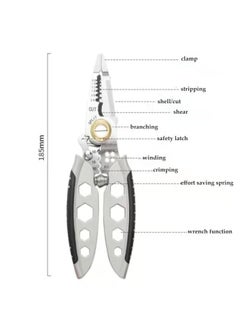 Meakwisht Meakwisht 7Inch Multipurpose Wire Stripper Cutter Stripping Tool Long Nose Electrical Wire Cutter for Electricians Stripping and Cutting  - Image 4