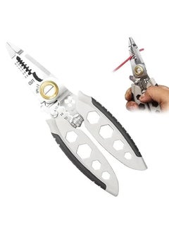 Meakwisht Meakwisht 7Inch Multipurpose Wire Stripper Cutter Stripping Tool Long Nose Electrical Wire Cutter for Electricians Stripping and Cutting  - Image 1