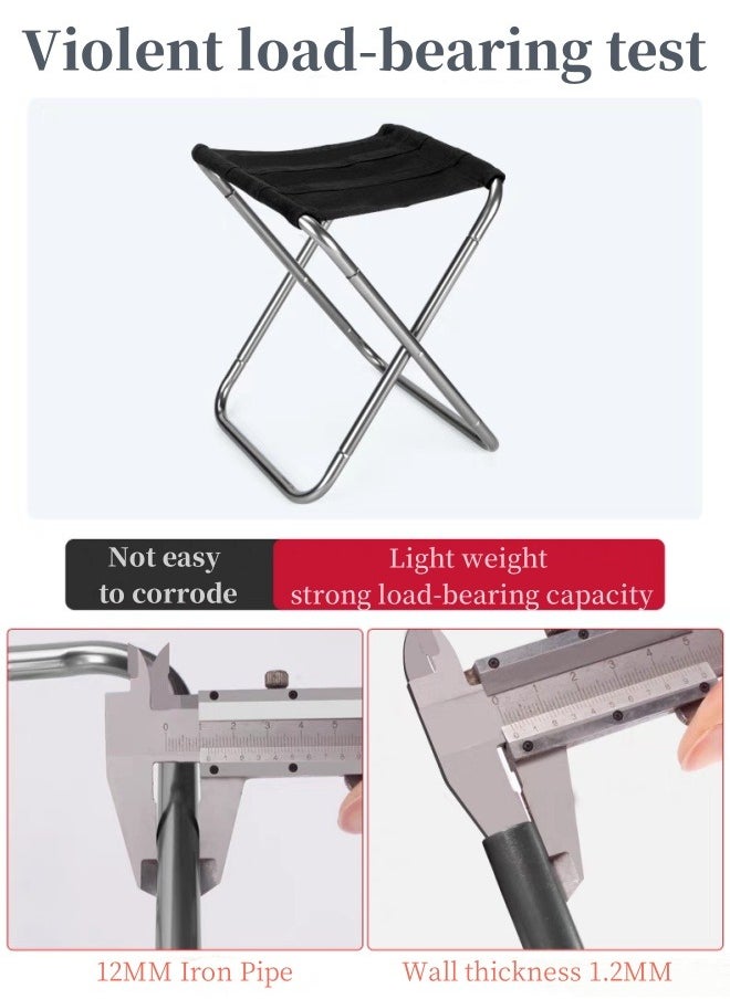Generic - Folding Stool Portable Sitting Stool Fold Up Fishing Stool Compact Fishing Stool Hiking Chair Travel Chair Stool Portable Camp Stools Oxford Cloth Fishing Chair Telescopic (Black) - Image 1