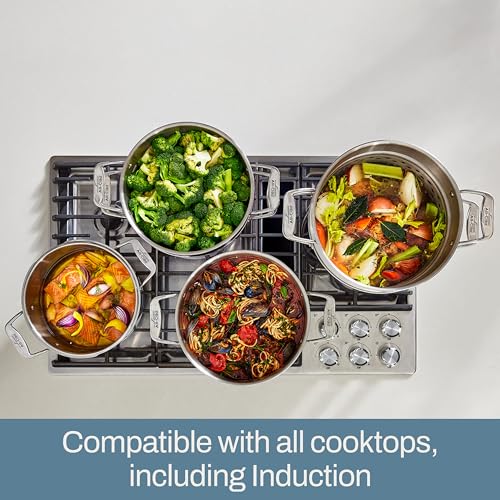 All-Clad Simply Strain Stainless Steel Multipot with Straining Lid, 6-Quart, Induction, Oven Broiler Safe 600F, Strainer, Pasta Strainer with Handle, Steamer Pot, Cookware, Home, Pots and Pans, Silver - Image 5