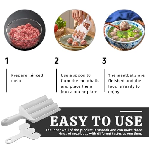 SVK Dream Cheese Ball Rice-Meat Dumplings Meatball Maker Cake Balls, Manchurian Ball Maker rasgulla Maker, Fish Ball Burger Meatball Making Tool for Kitchen- 3 Ball in One Time - Image 5