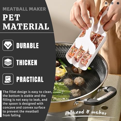 SVK Dream Cheese Ball Rice-Meat Dumplings Meatball Maker Cake Balls, Manchurian Ball Maker rasgulla Maker, Fish Ball Burger Meatball Making Tool for Kitchen- 3 Ball in One Time - Image 3
