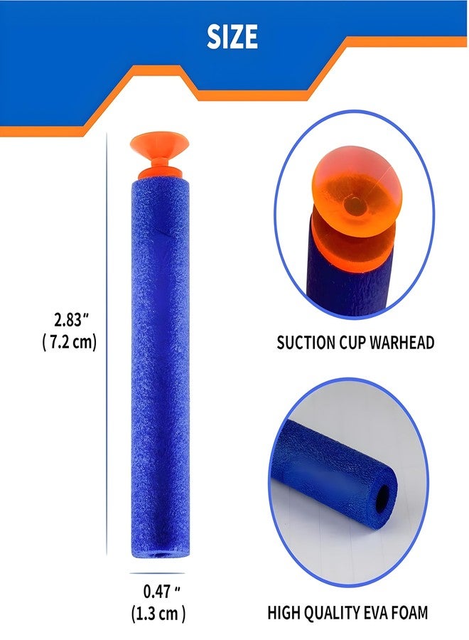 CLAPONE Hollow Out Soft Foam Refill Darts for N-Strike Elite Series Blasters Soft Foam Refill Darts for Nerf N-Strike Elite Blasters Hollow Safe & Durable Darts (Suction Blue, Suction Bullet 30PCS) - Image 2