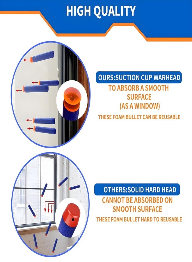 CLAPONE Hollow Out Soft Foam Refill Darts for N-Strike Elite Series Blasters Soft Foam Refill Darts for Nerf N-Strike Elite Blasters Hollow Safe & Durable Darts (Suction Blue, Suction Bullet 30PCS) - Image 4