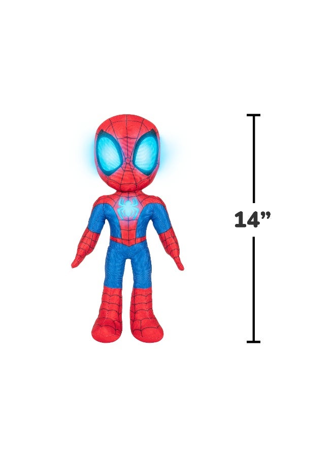 MARVEL سبايدي وأصدقاؤه دمى سبايدي التفاعلية مع شبكات مضيئة مع أضواء وأصوات تعمل بالبطارية | مارفل | سبايدرمان | لعبة ناعمة | ألعاب قابلة للجمع | تشجع على اللعب الخيالي | هدية للأطفال والرضع - Image 2