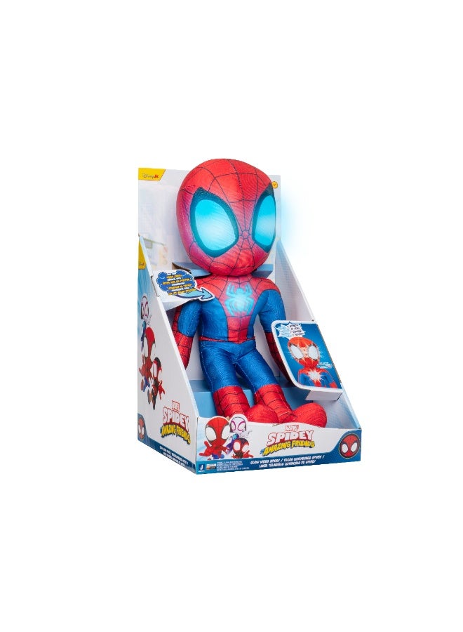 MARVEL سبايدي وأصدقاؤه دمى سبايدي التفاعلية مع شبكات مضيئة مع أضواء وأصوات تعمل بالبطارية | مارفل | سبايدرمان | لعبة ناعمة | ألعاب قابلة للجمع | تشجع على اللعب الخيالي | هدية للأطفال والرضع - Image 5