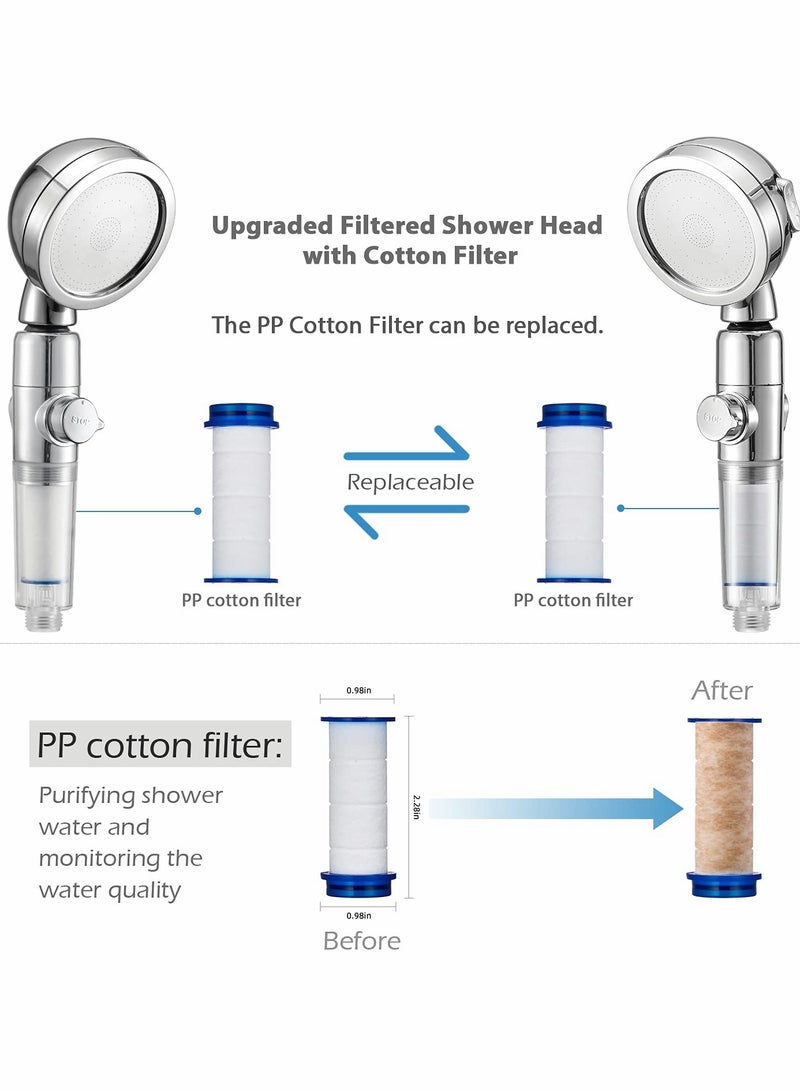 Filtered Showerheads with Hard Water Replacement, Compatible with All Shower Systems, Replacement for Handheld Detachable Filtration Shower Heads. - Image 2