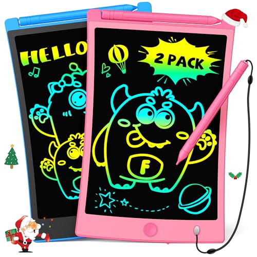 TEKFUN Kids Toys 2Pcs LCD Writing Tablet with 4 Stylus 85in Erasable Doodle Board Mess Free Drawing Pad for Kids Car Trip Educational Toys Birthday for 3 4 5 6 7 Girls Boys - Image 1